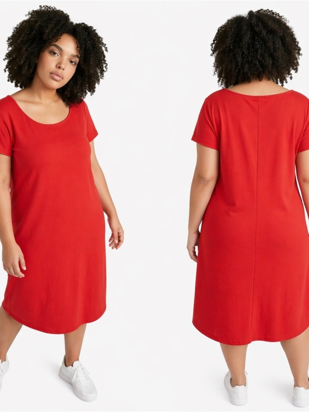 Old Navy Casual Red Orange Scoop Neck T-Shirt Sheath Dress Women’s Plus Sz XXL
